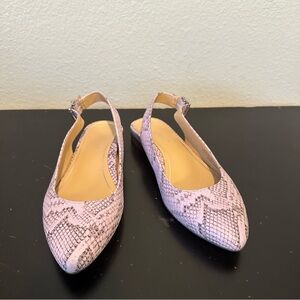 Vionic Light Purple Faux Leather Snake Skin Flat Shoes